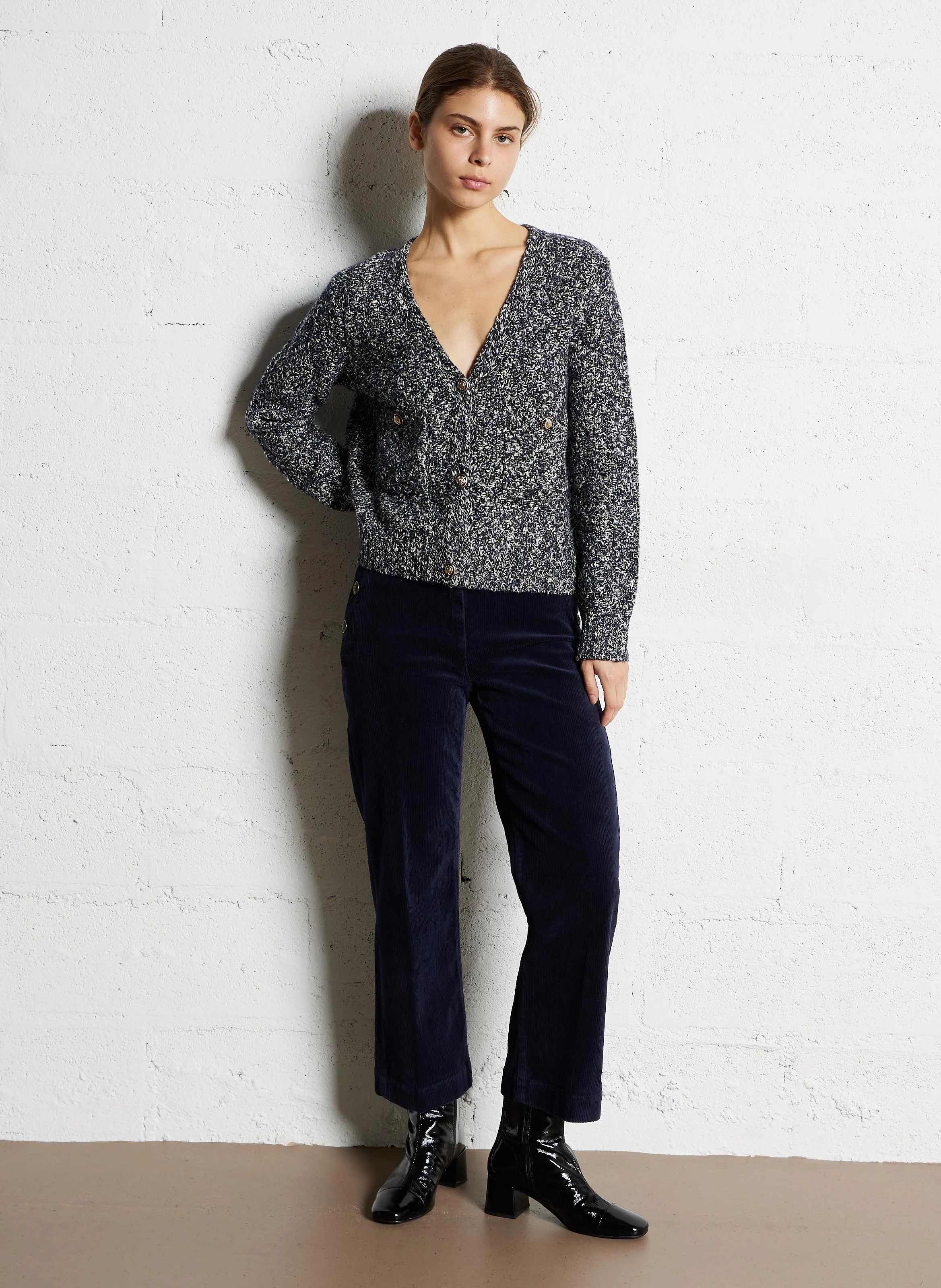 MOSS - Pantalon droit en velours côtelé | Violet