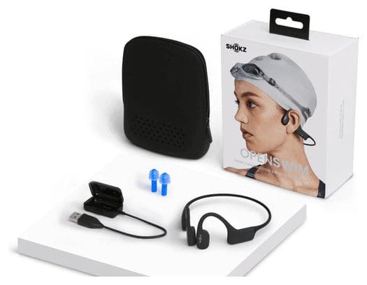 Casque MP3 à conduction osseuse Shokz OpenSwim Noir