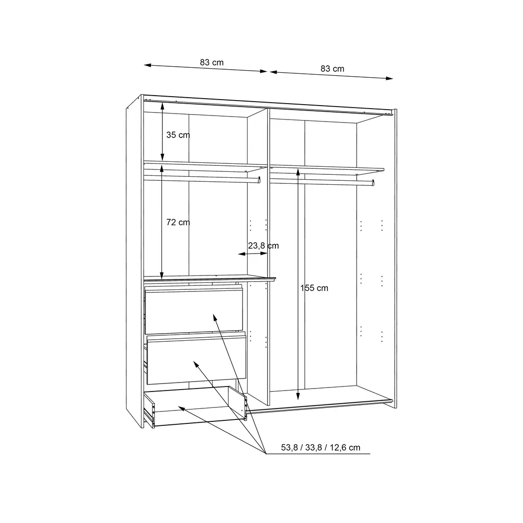 Schwebetürenschrank Winn2 170 x 200 cm