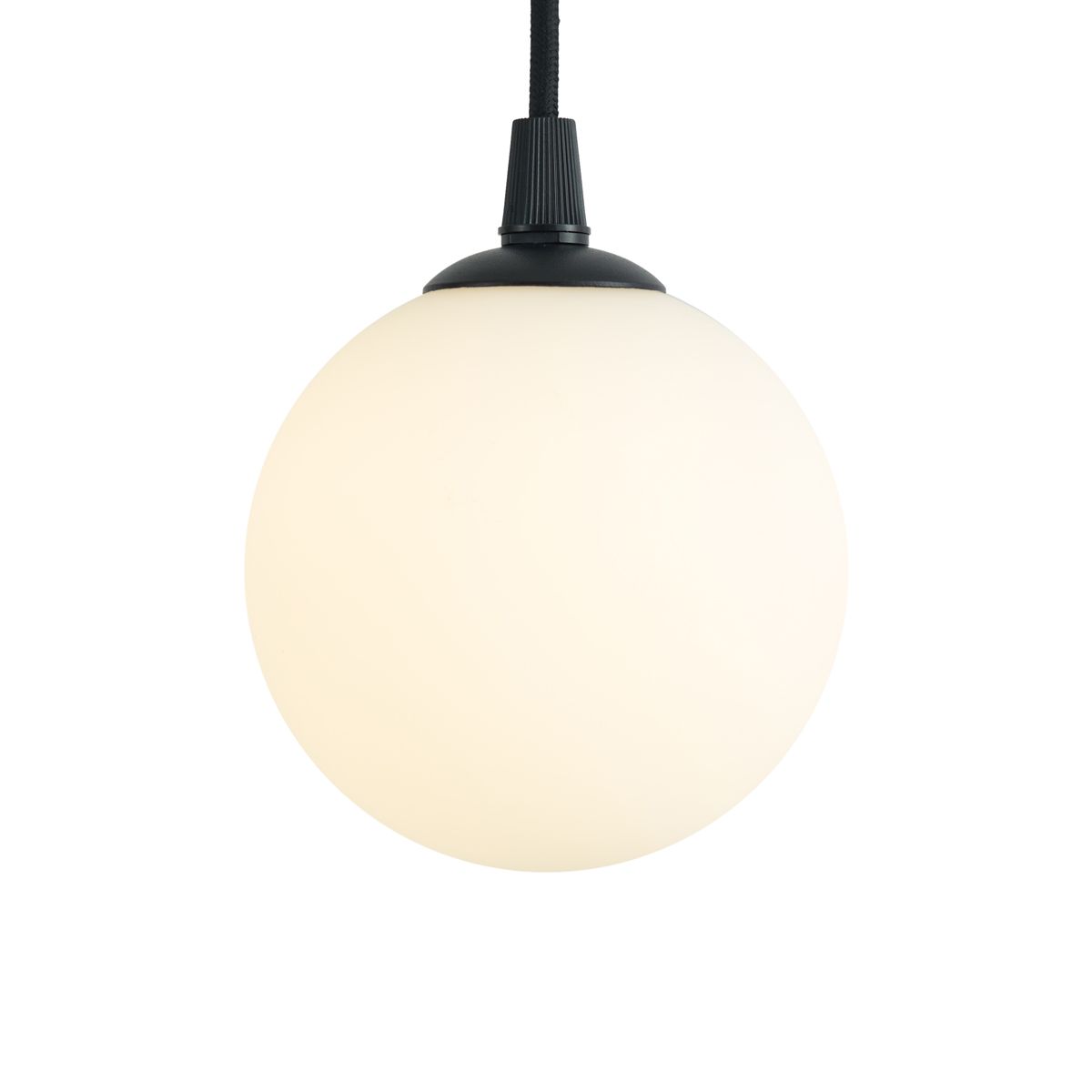 Moderne hanglamp zwart met wit glas voor railsysteem 1-fase - Iconic Perle