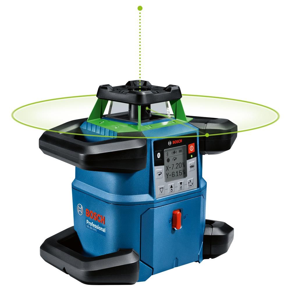 Bosch Professional GRL 650 CHVG Accu Rotatielaser Groen 18V   Laserontvanger LR 65 G   BT170 HD Statief   GR 500 Meetlat 4.0Ah in koffer - 06159940PR