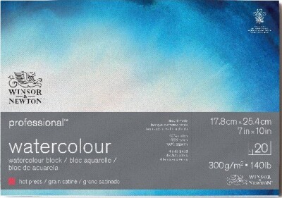 Winsor & Newton - Akvarelpapir - 17X25 CM - Hot Press - 20 Ark