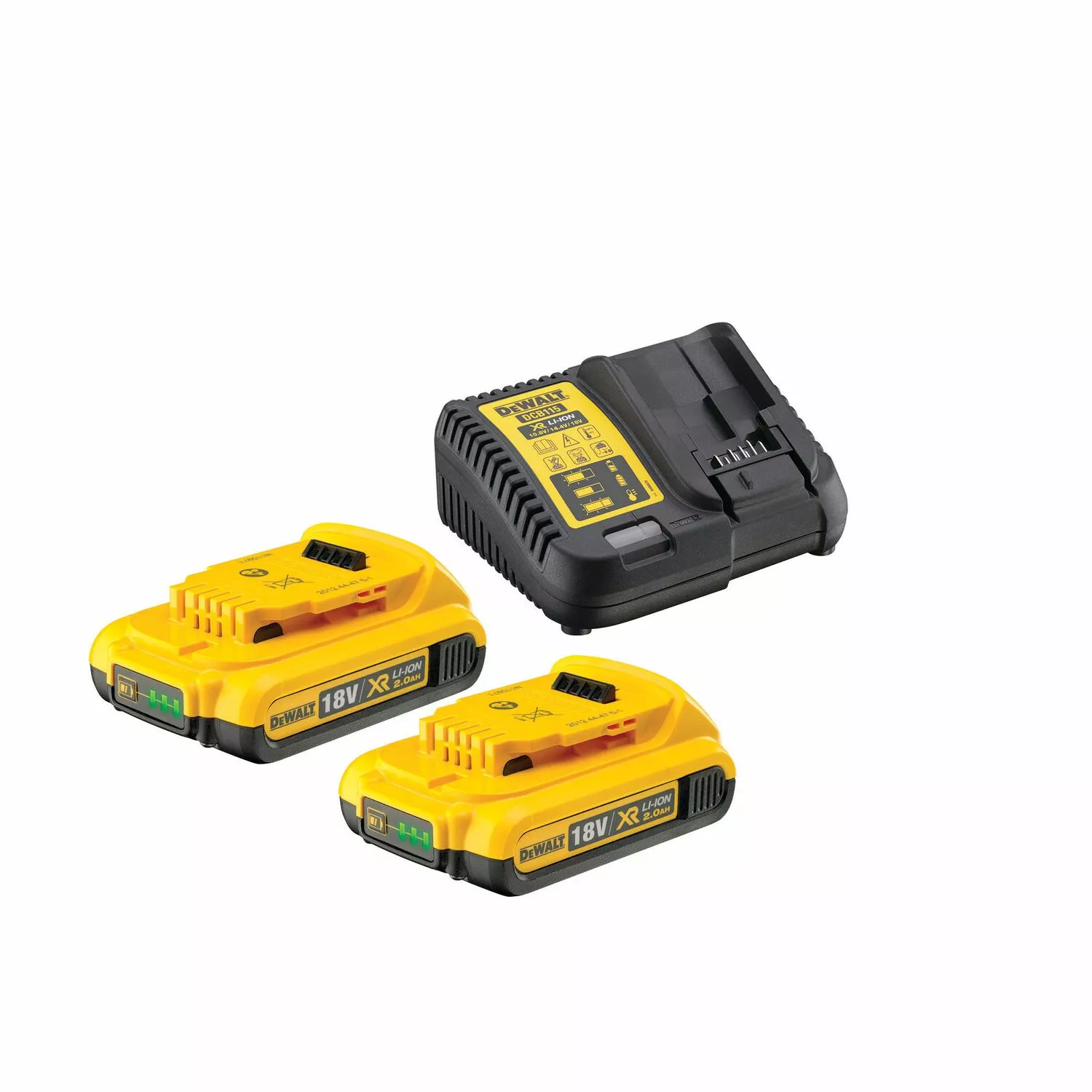DeWALT DCB115D2 18V Li-Ion accu starterset (2x 2.0Ah)   lader