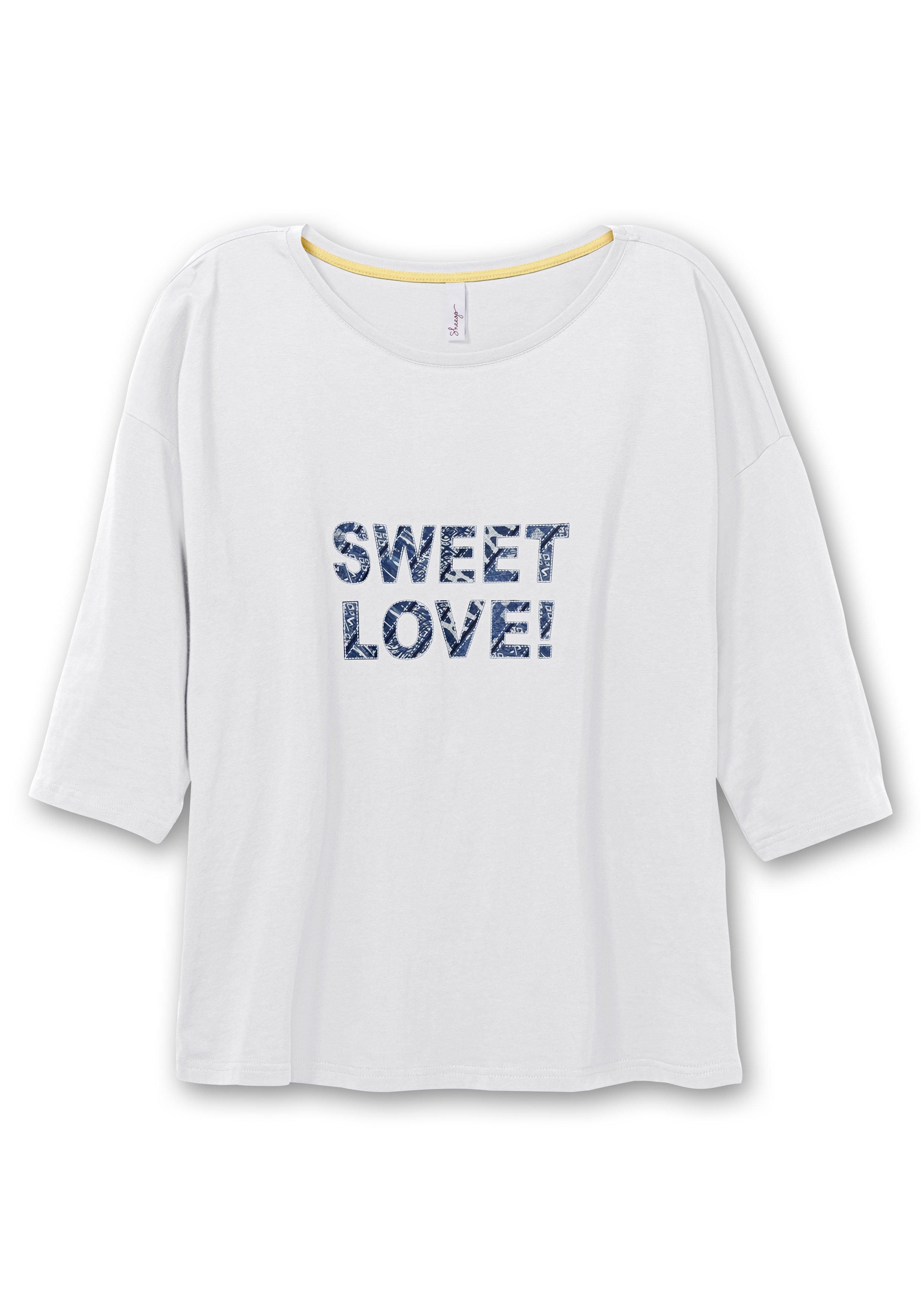 Shirt mit 3/4-Arm im Raglanschnitt und Frontdruck