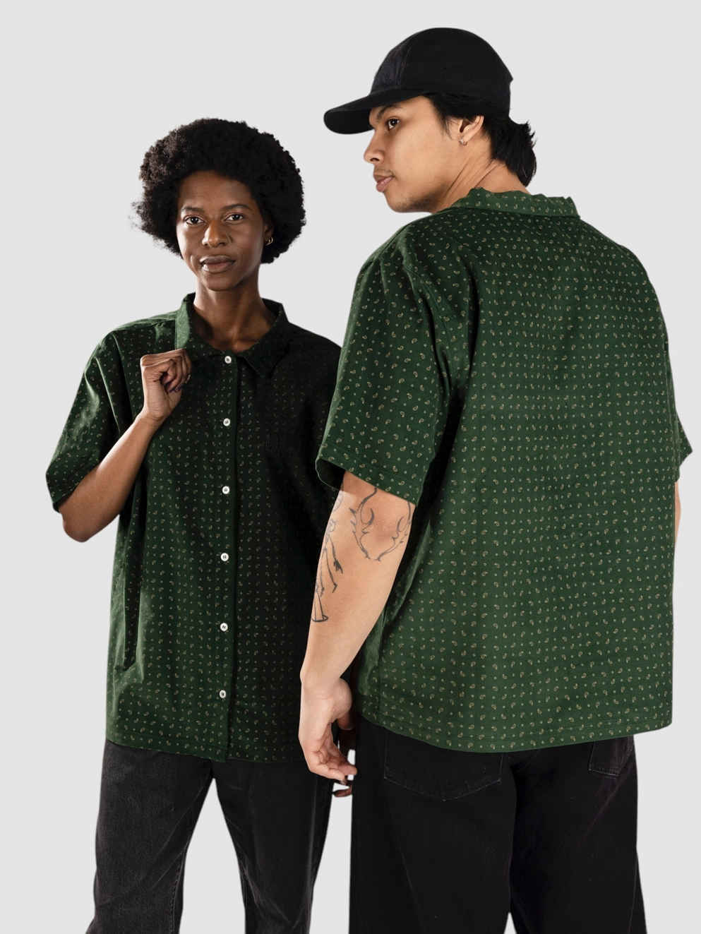 Blue Flowers Mamara Shirt green