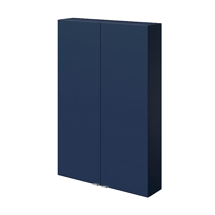 Armoire de salle de bains faible profondeur GoodHome Imandra bleu nuit mat L. 60 x H. 90 x P. 15 cm