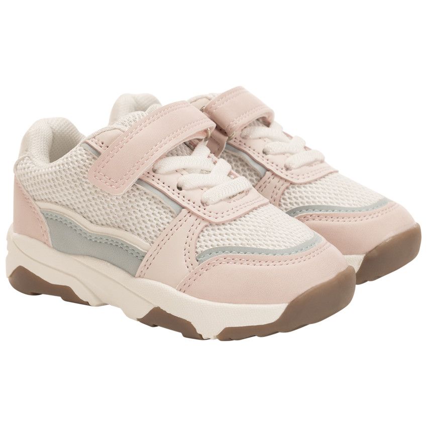 Baskets de sport en mesh avec empiècements pour bébé fille - Blanc