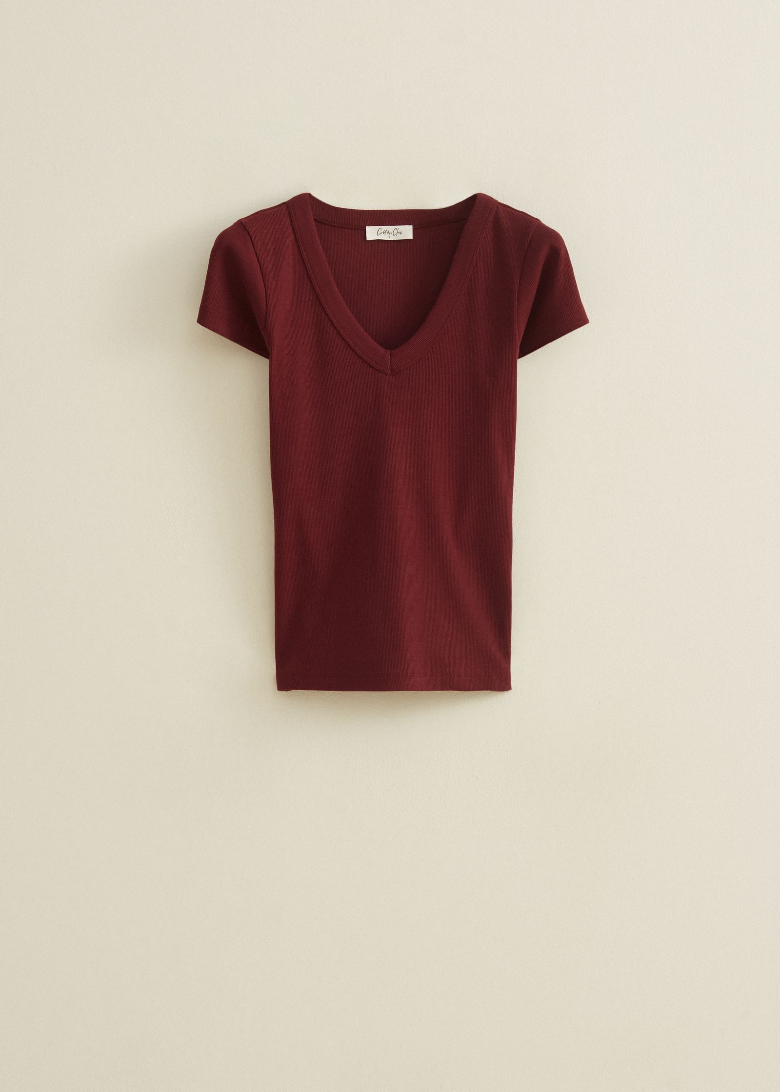 T-shirt met v-hals