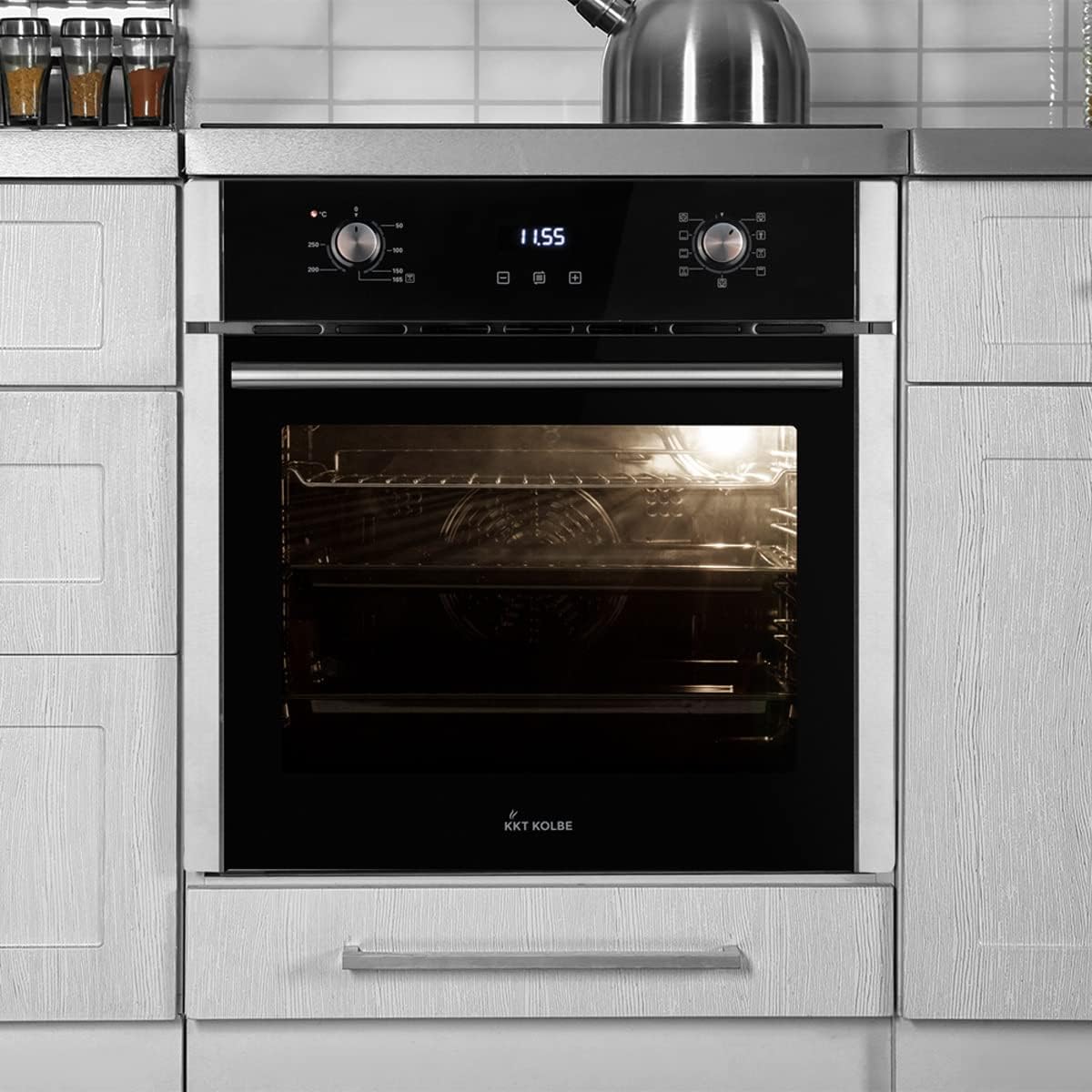 KKT KOLBE Backofen 60 cm Autark | 70L | 2,8kW | Pizzafunktion | Grill | Umluft | Heißluft | Timer | Wärmeschutzverglasung | EB8005ED