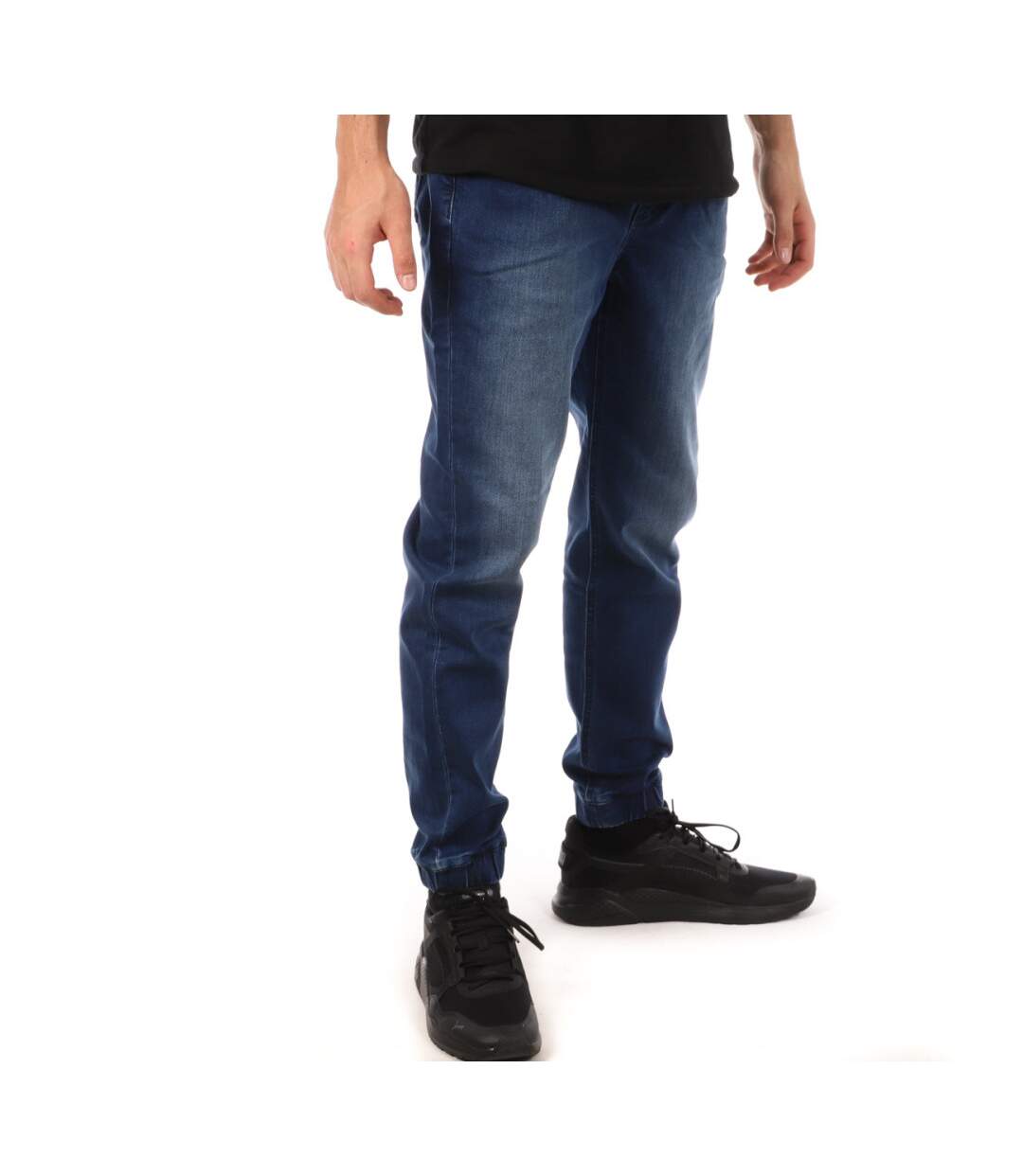 Jean Bleu Foncé Homme Schott Jogger