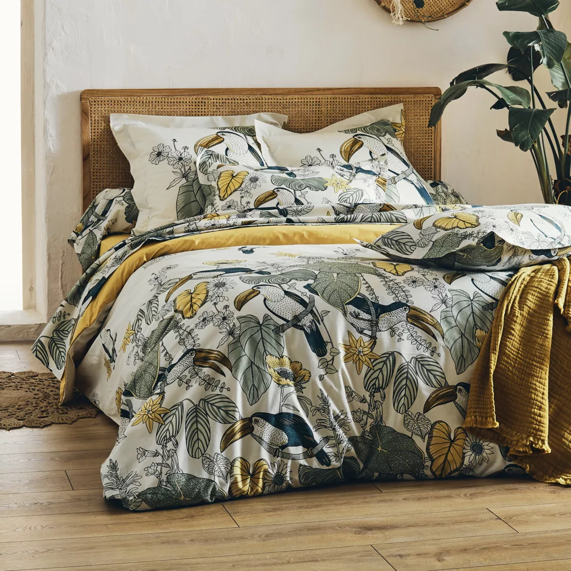 Housse de couette coton lavé (260 x 240 cm) Toco Verte