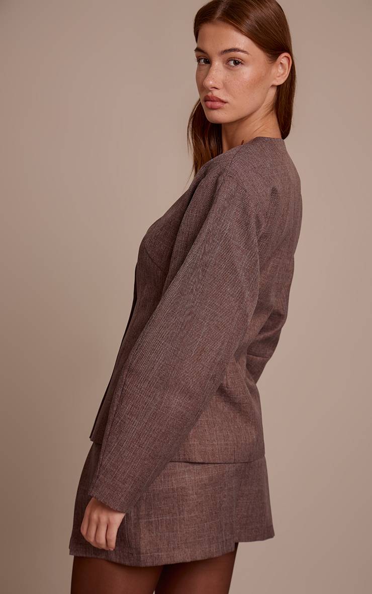 Light Brown Blazer À Taille Cintrée Et Manches Cocon