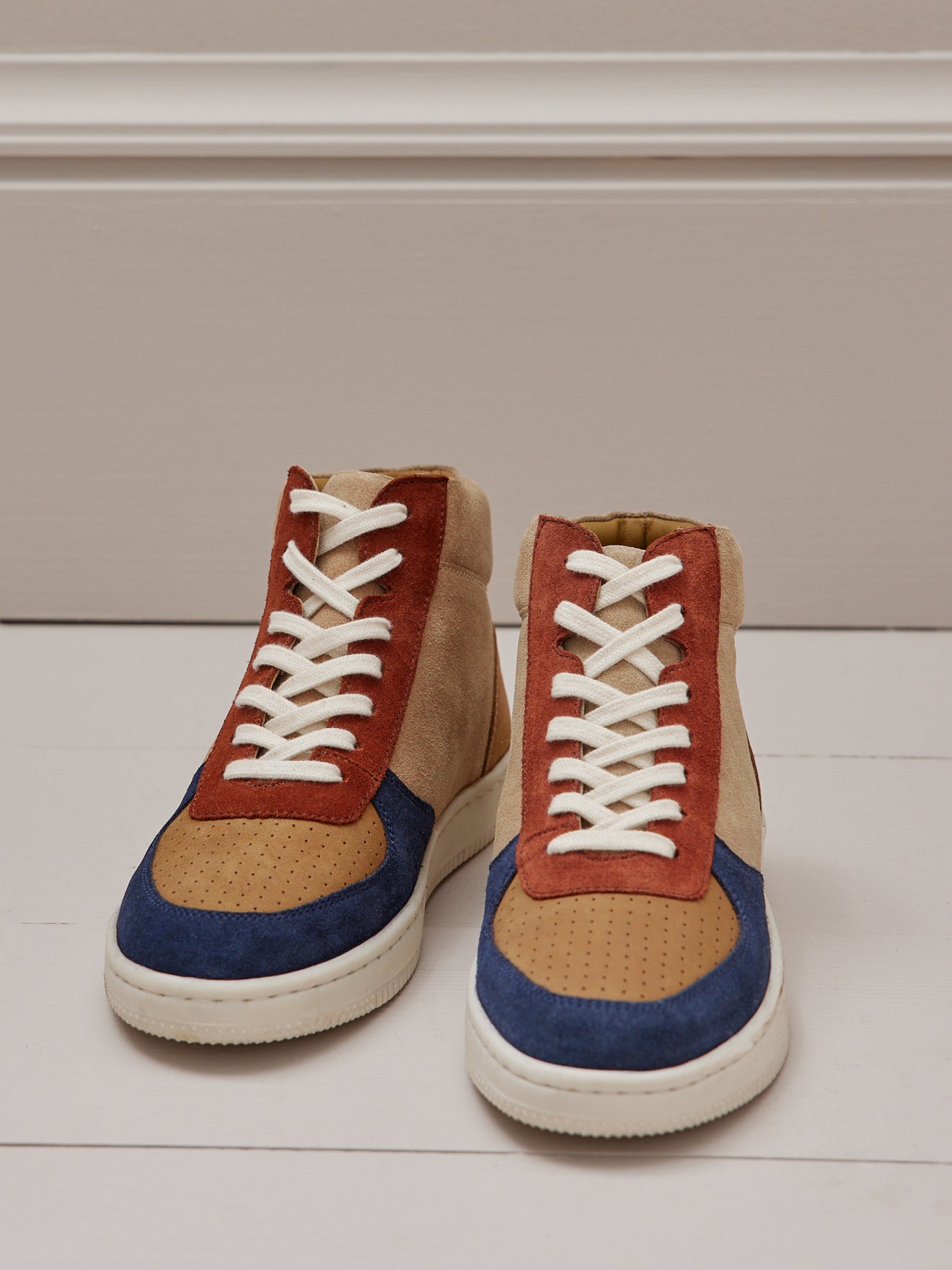 Baskets montantes cuir multicolore femme