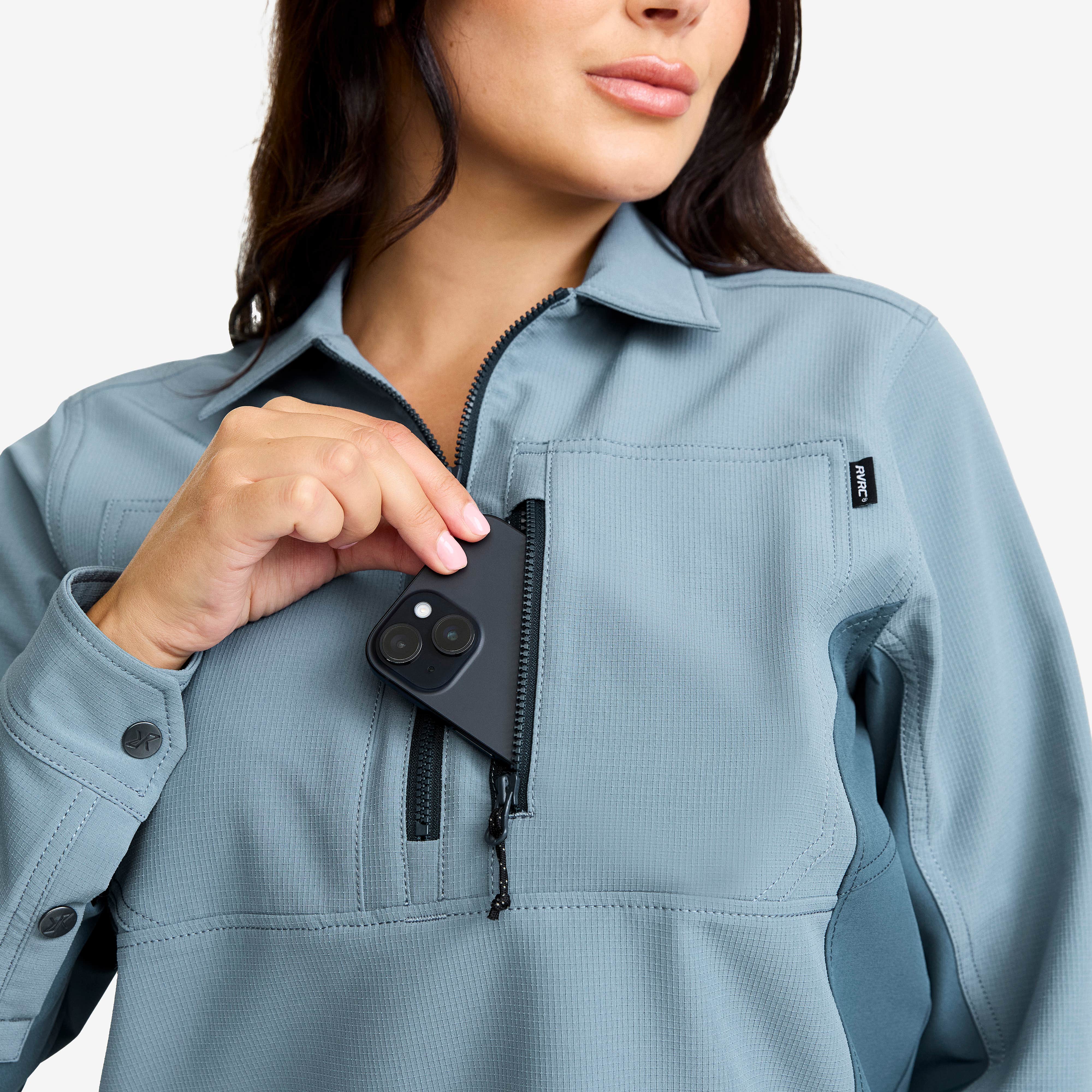 Ridge Half-zip Stretch Shirt Dame Orion Blue/Blue Mirage