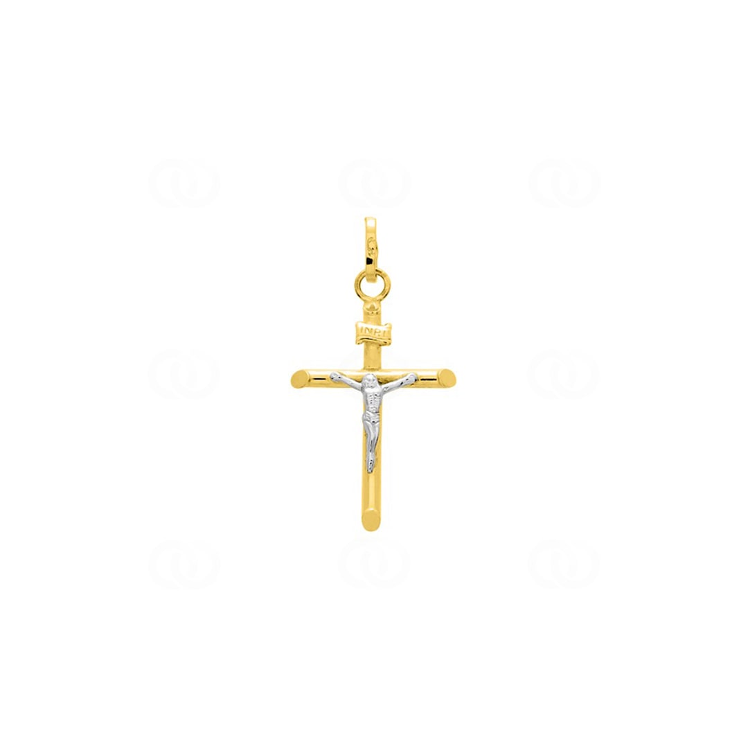Kreuzanhänger 375/9 K Gelbgold halbmassiv mit Jesus