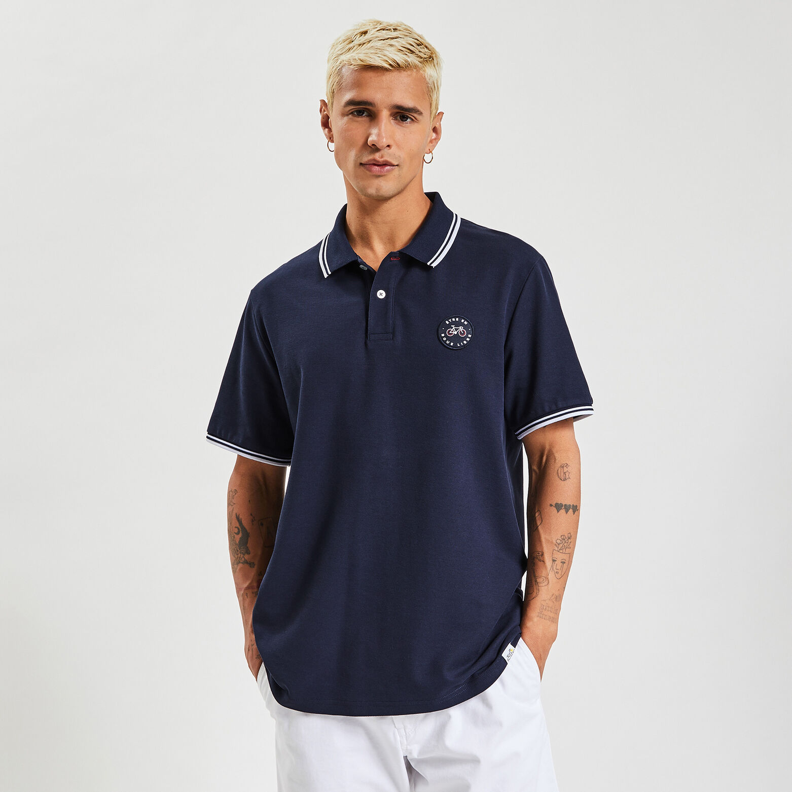 Polo manches courtes licence Tour de France Bleu