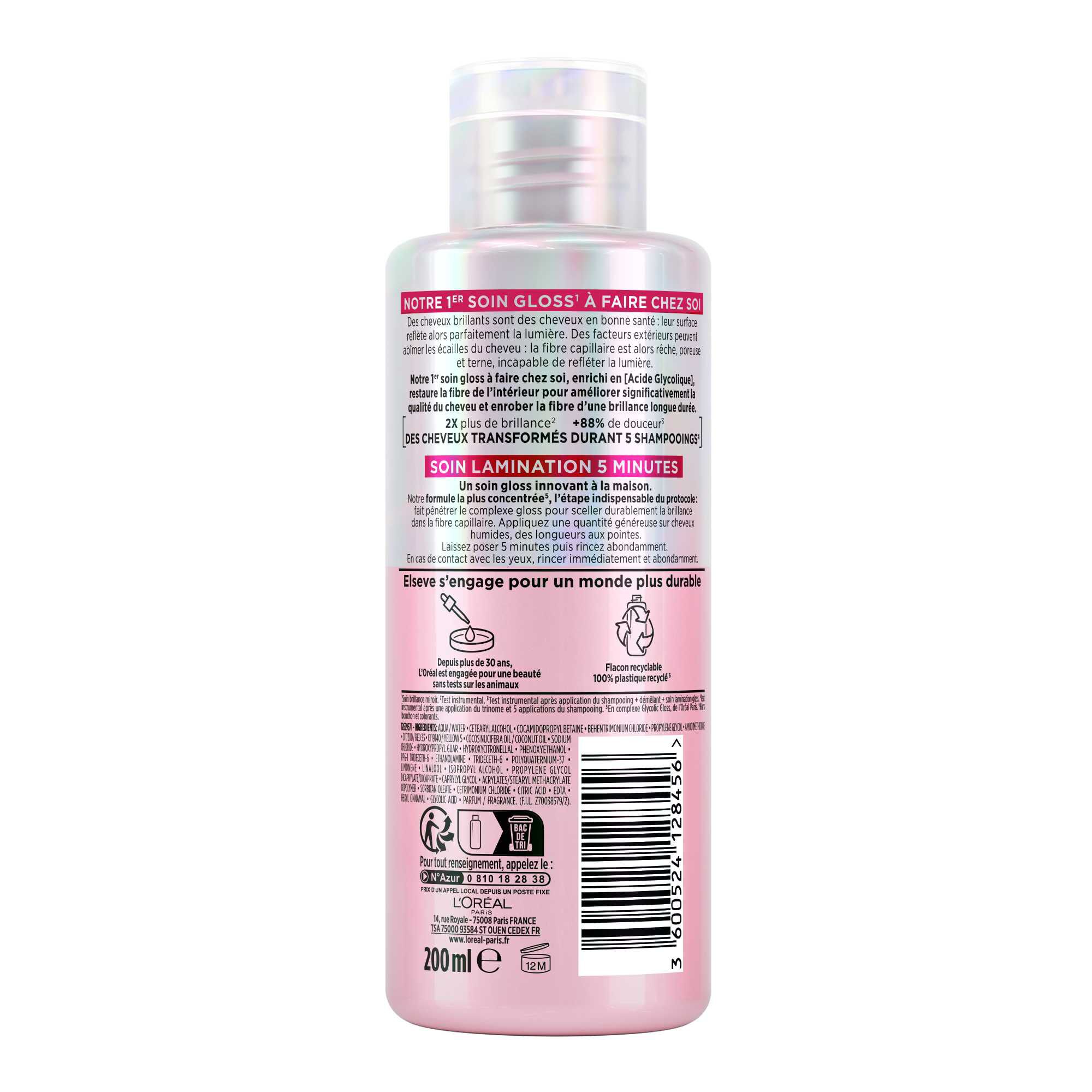 Elseve Glycolic Gloss Soin Lamination Gloss 5 minutes - L'Oréal Paris
