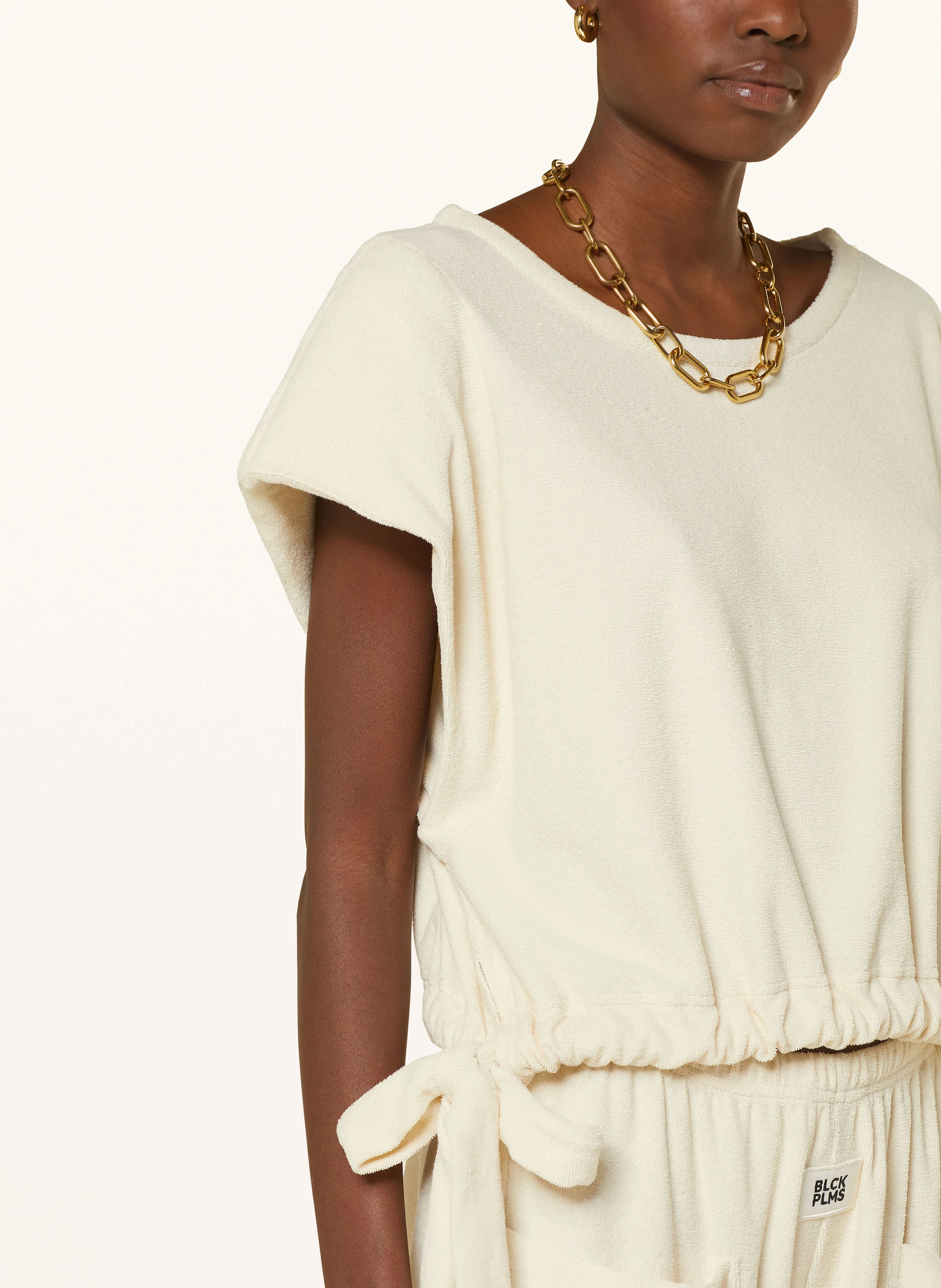 black palms Cropped-Shirt aus Frottee