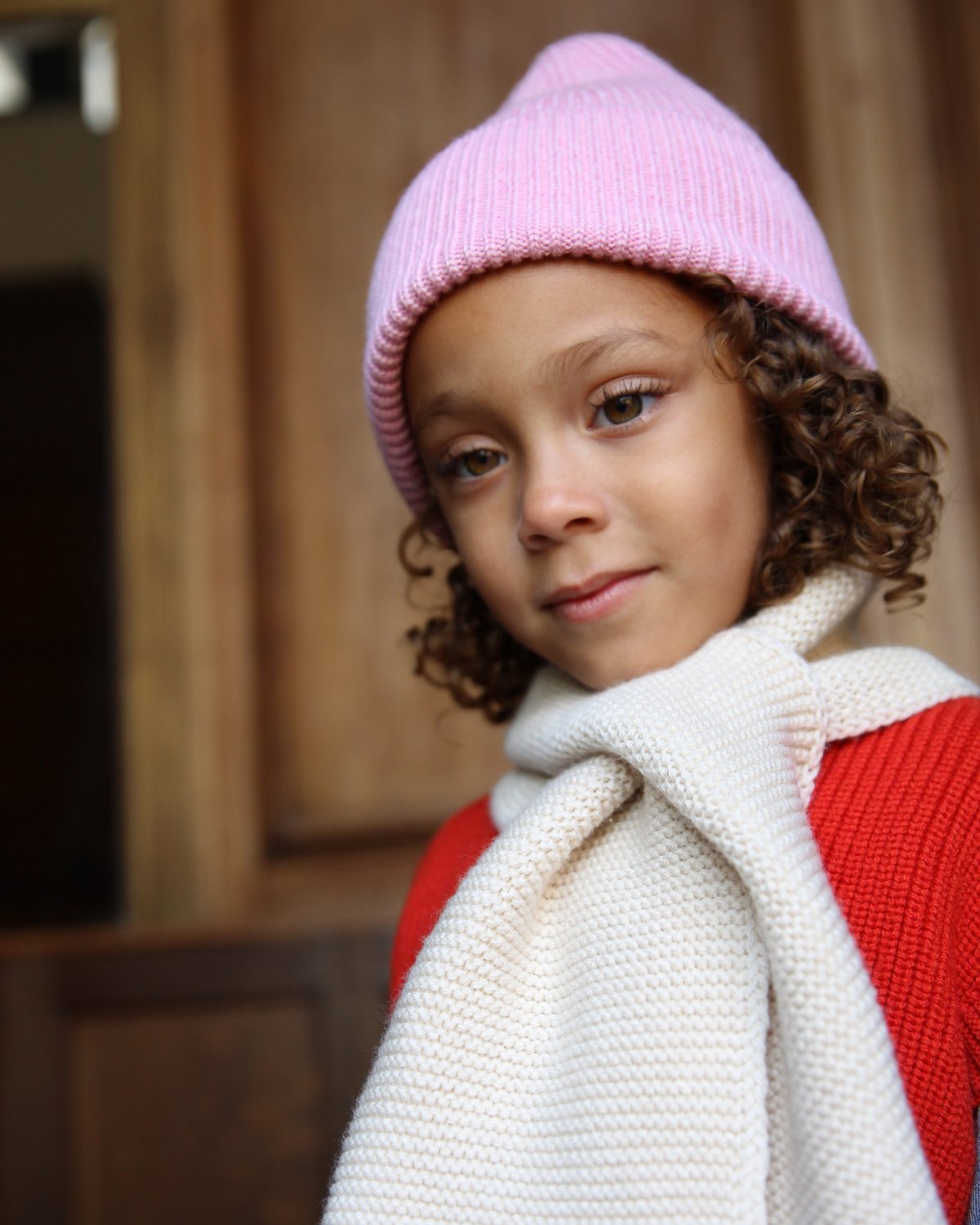 Ull Beanie barn – 100% Merino, Ubehandlet – Rib Lue Fonzie