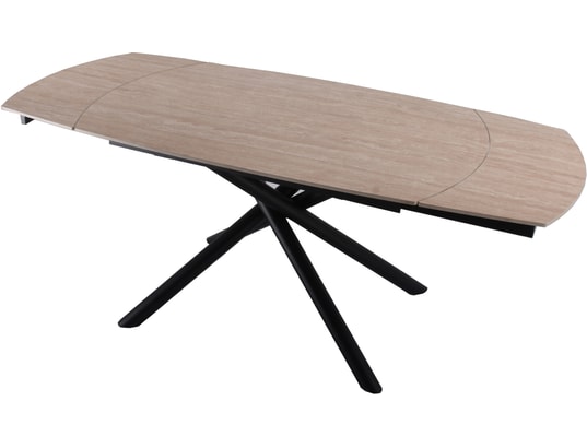 CONCEPT1 - Table Madrid travertin 130-190x90x76 100% céramique