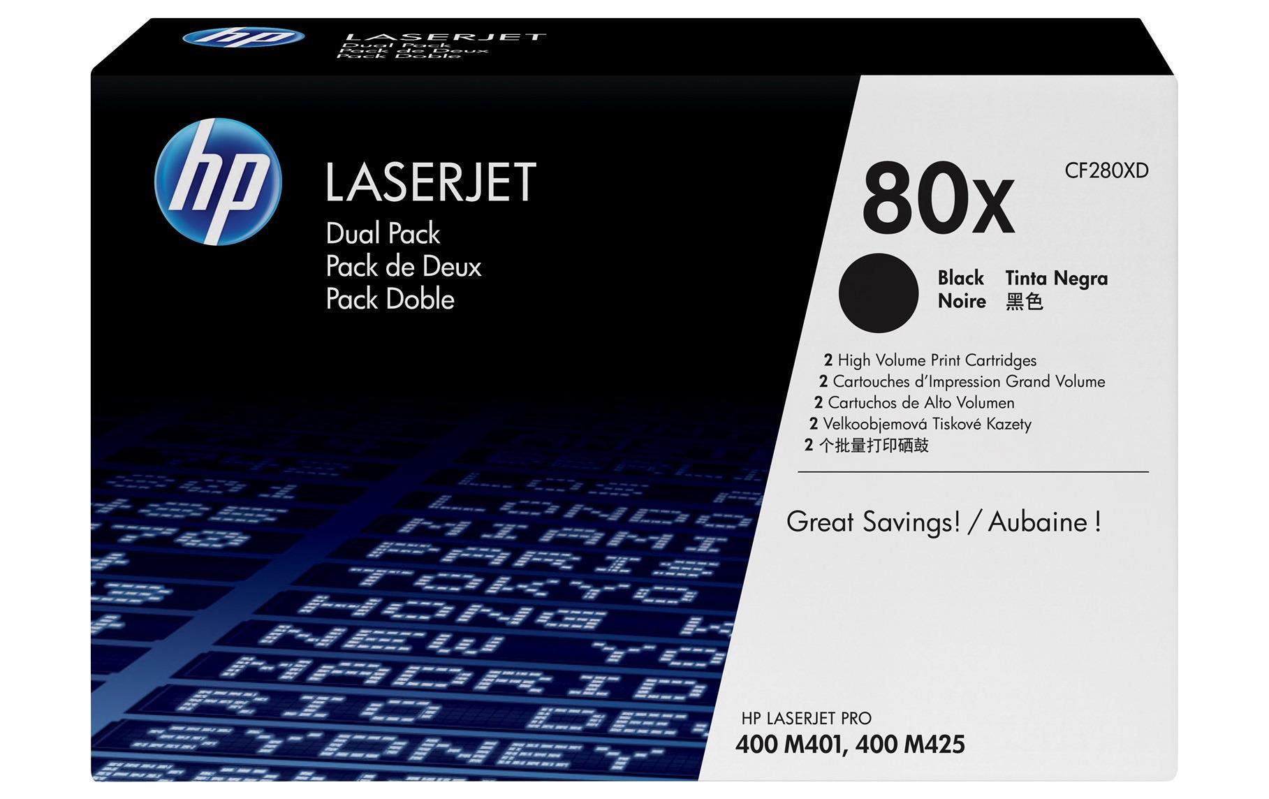 Toner Nr. 80X (CF280XD) Black (2er-Pack)<br>Tonerkartusche (Duo-Pack)