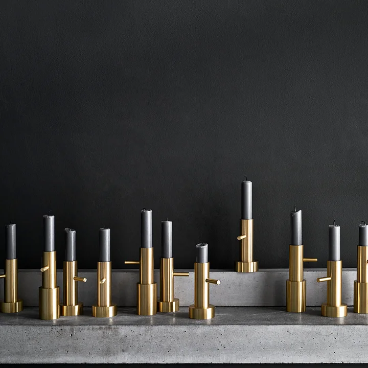 Fritz Hansen - Kerzenständer, H 13 cm / Ø 4 cm, Edelstahl