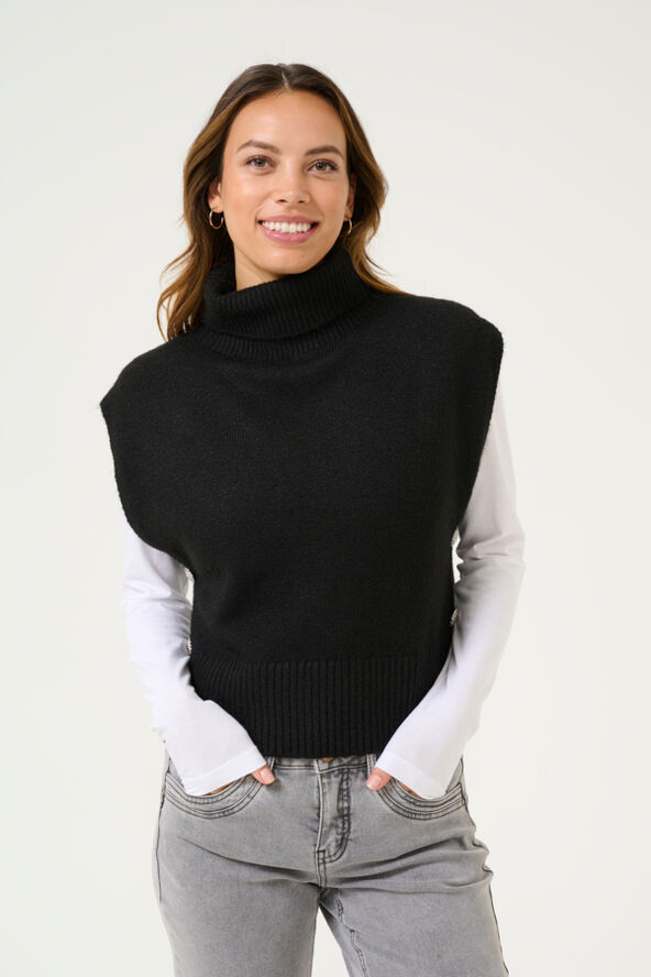 Cream CRGinger Knit Slipover Pitch black