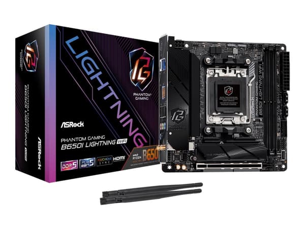 ASRock Phantom Gaming B650I Lightning WiFi - Hovedkort - mini-ITX - Socket AM5 - AMD B650 Chipset - USB-C 3.2 Gen2, USB-C 3.2 Gen 1, USB 3.2 Gen 2, U