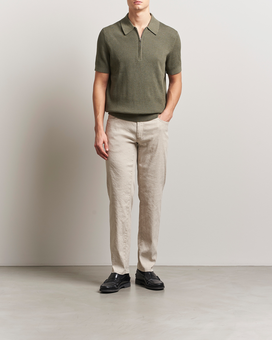 Brax Cadiz Linen-Flex 5-Pocket Pants Beach
