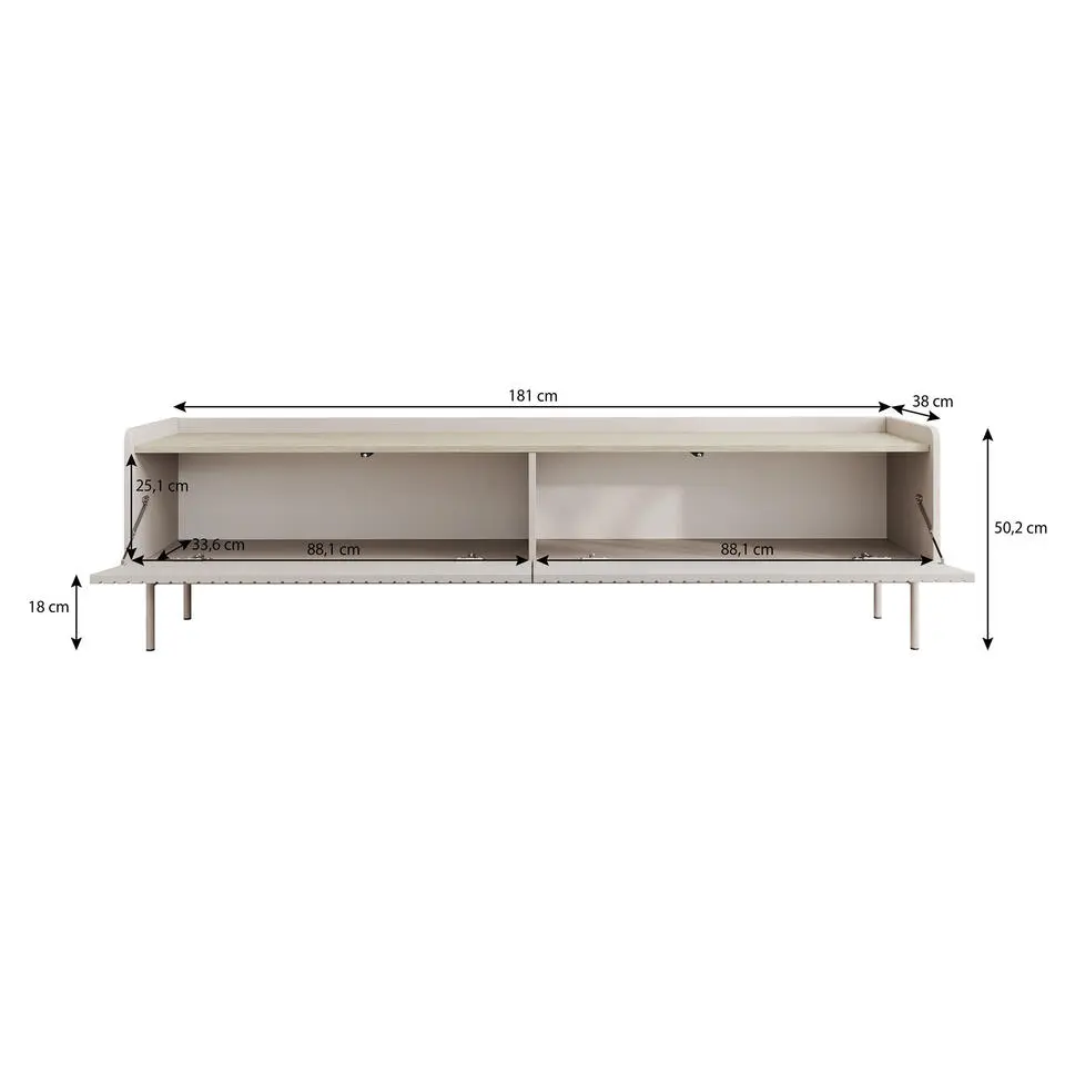 Meubella - TV-Meubel Livako - Beige - 181 cm