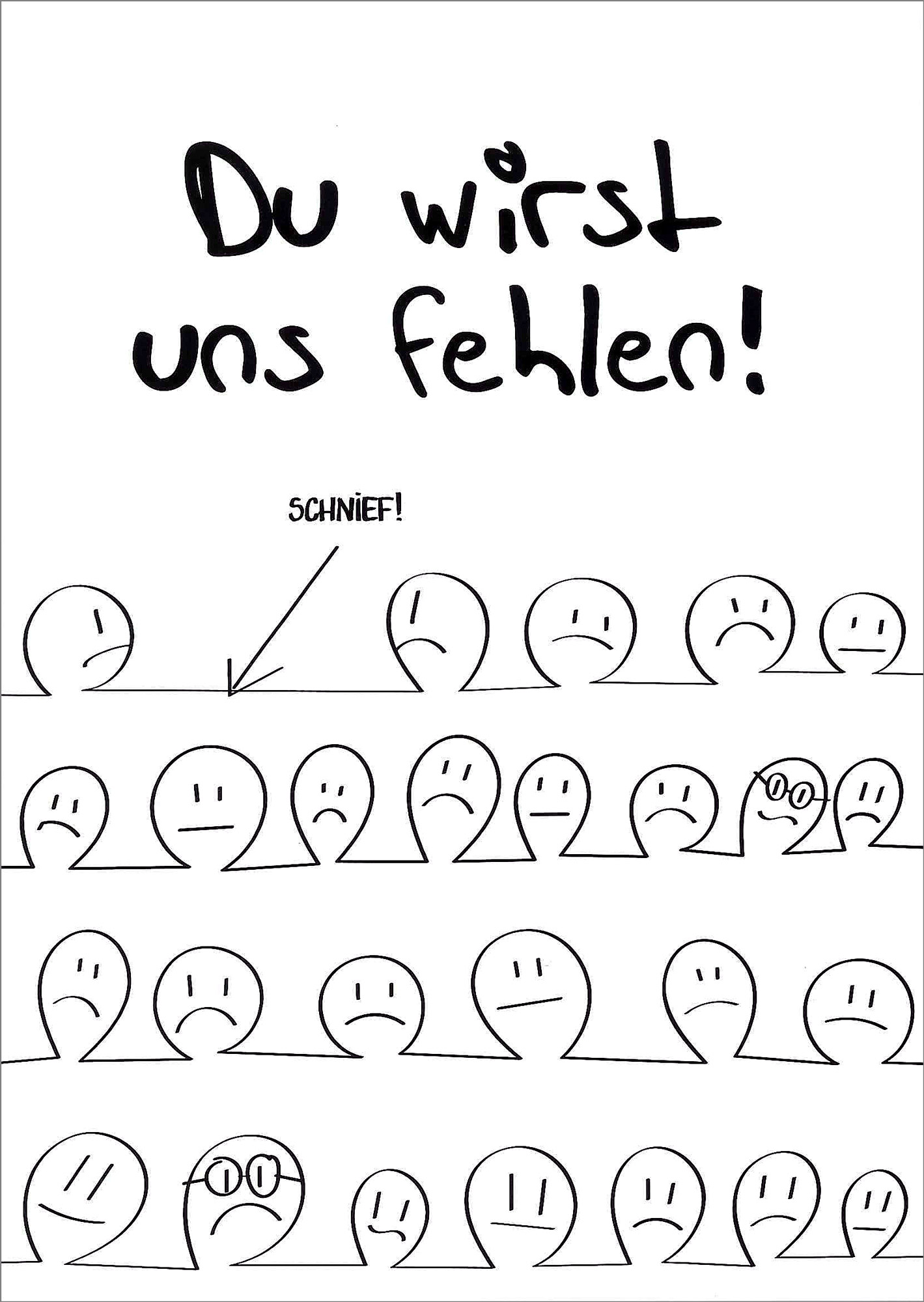 Postkarte 'Du wirst uns fehlen!' günstig bestellen