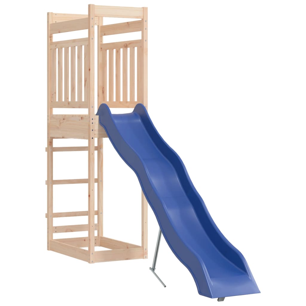Aire de jeux d'extérieur balançoires toboggan portiques robuste jeux jardin 53 x 266 x 207 cm bois de pin massif