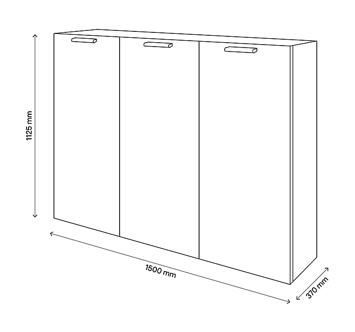 Buffet effet chêne 9 cases 3 portes GoodHome Atomia H. 112,5 x L. 150 x P. 37 cm
