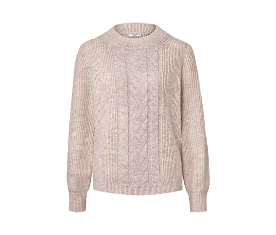 Grobstrickpullover mit Zopfmuster