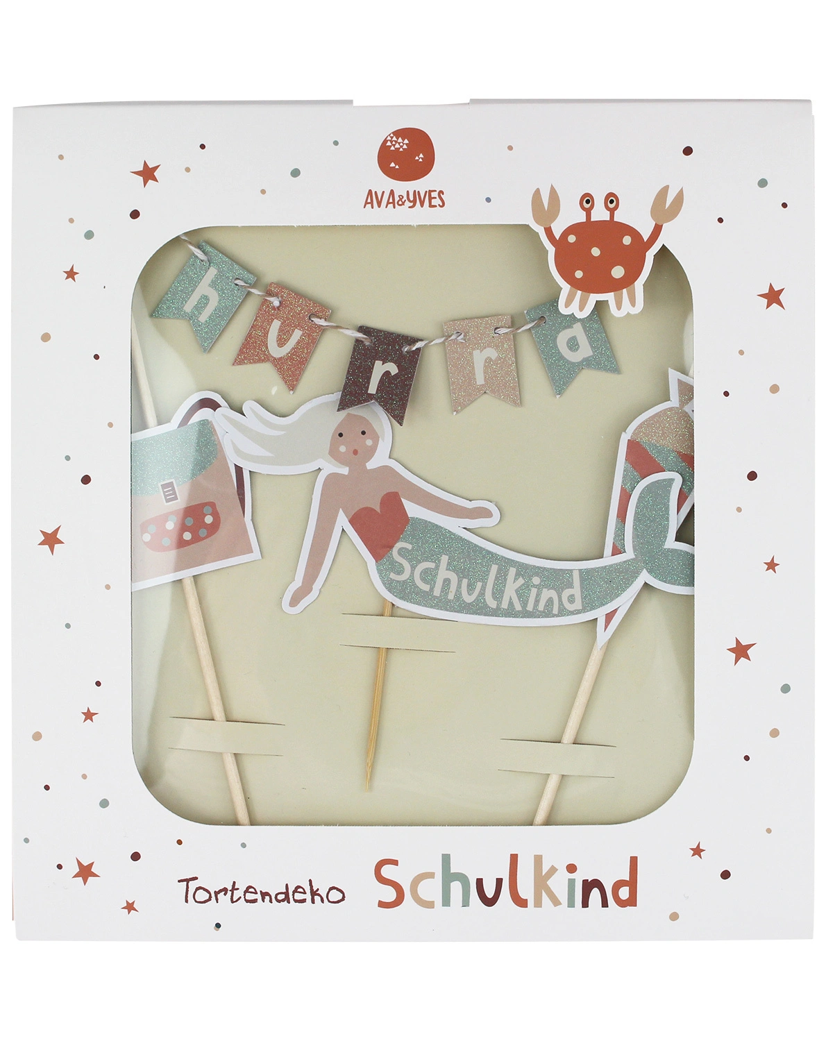 Kuchen-Deko SCHOOL - UNDER THE SEA mit Glitzer