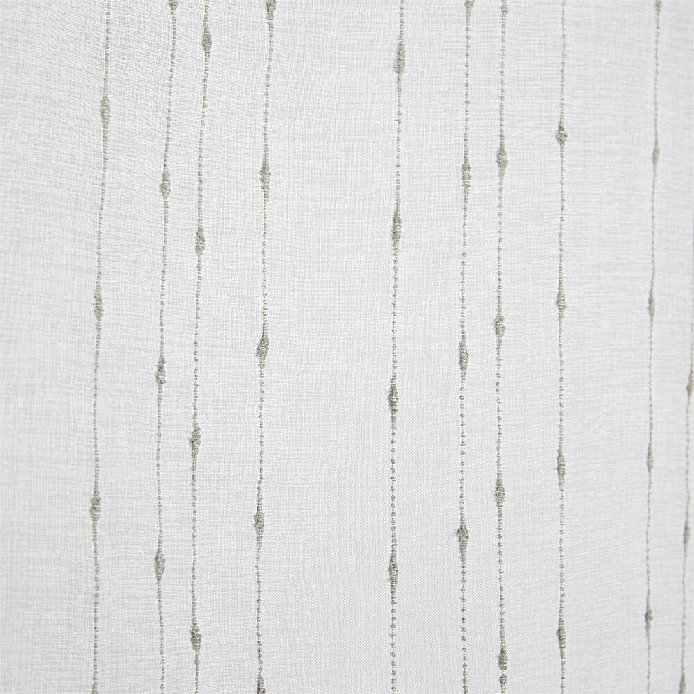 Vitrage droit passe tringle blanc broderie fil gris x2