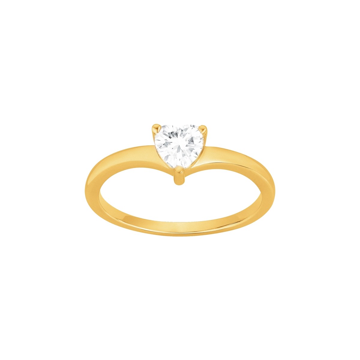 Bague de fiançailles en Plaqué Or avec oxyde de zirconium blanc