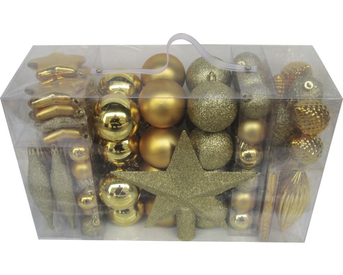 104-pack Lafiora gemengde gouden kerstballen