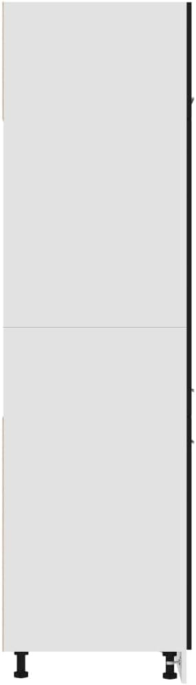 vidaXL Kühlumbauschrank Lyon Schwarz 60x57x207 cm Holzwerkstoff, Gastronomieschrank, Gastro Möbel, Küchenmöbel, Aufbewahrungsschrank