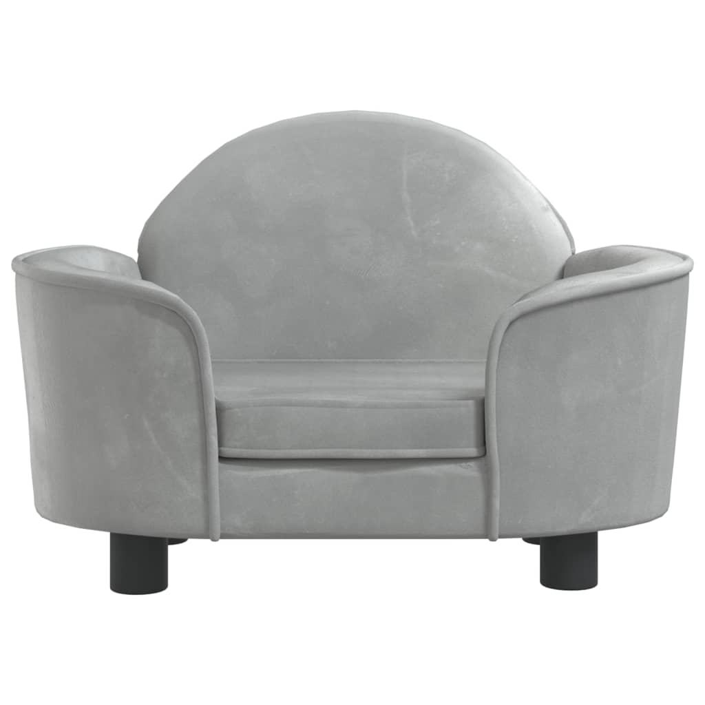 Cama para cães vidaXL em veludo cinza claro, 66x40x45 cm