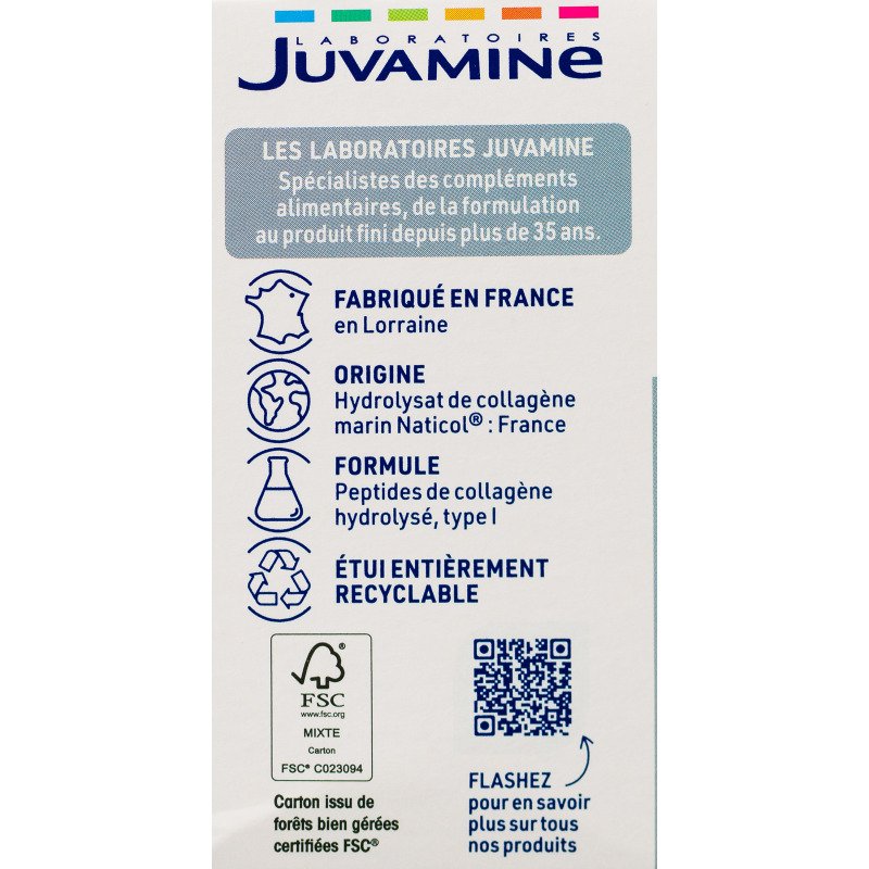 Complément alimentaire Juvamine Collagène marin et Acide hyaluronique - Boîte de 60 comprimés