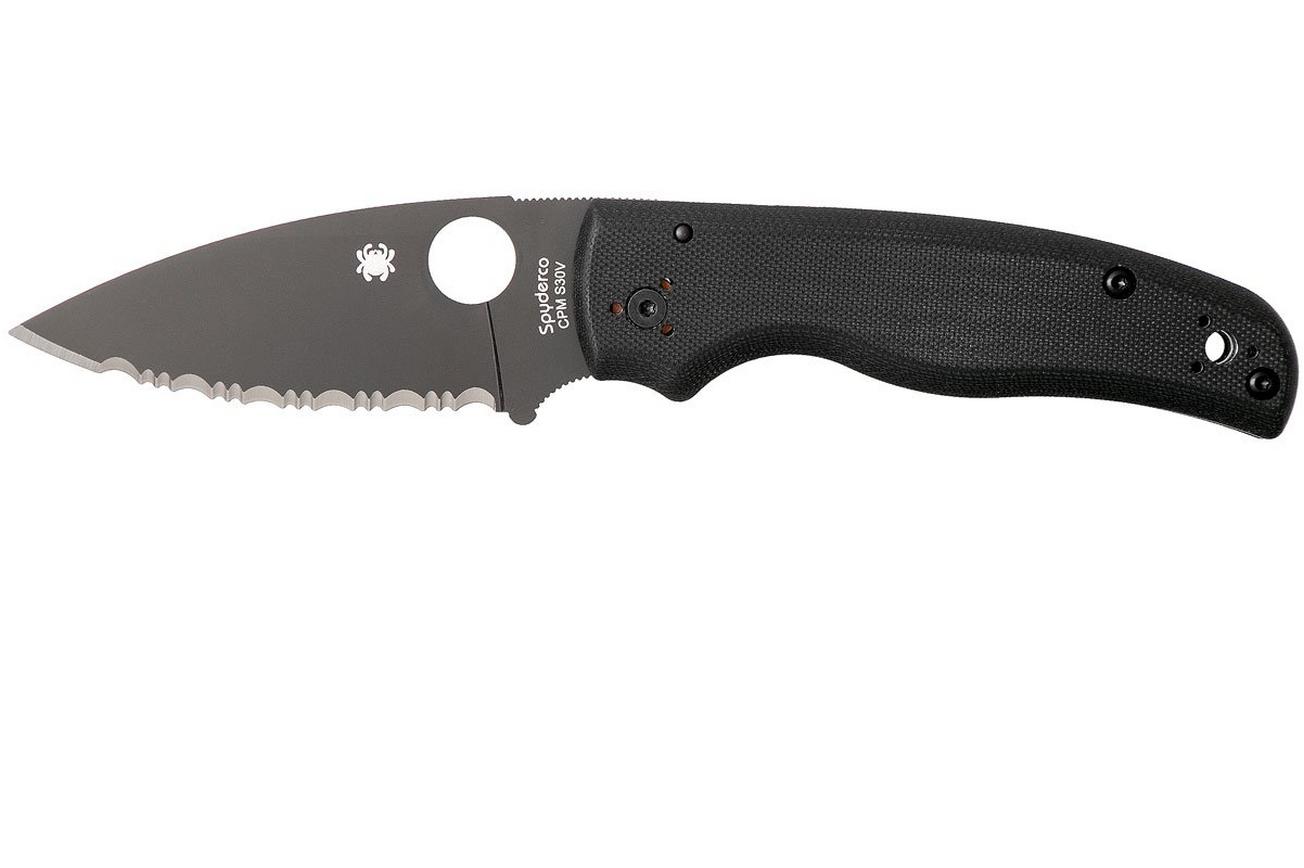 Spyderco Shaman C229GSBK Serrated zakmes, Sal Glesser design