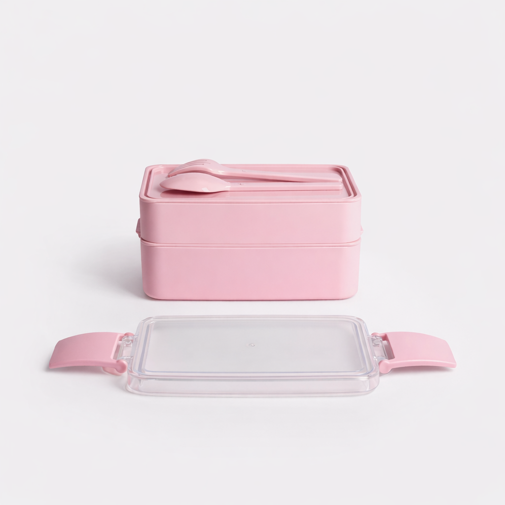 HEM 2-laags lunchbox met bestek - Pink