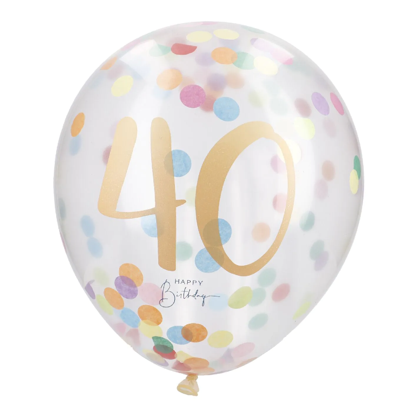 Konfetti-Ballon Geburtstag, 40, 6 Stück