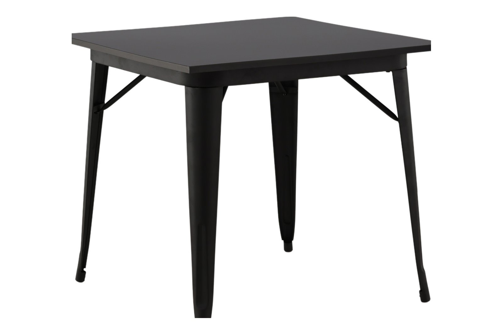 Tempe spisebord 80x80cm. Sortbeiset med understell i sort stål.