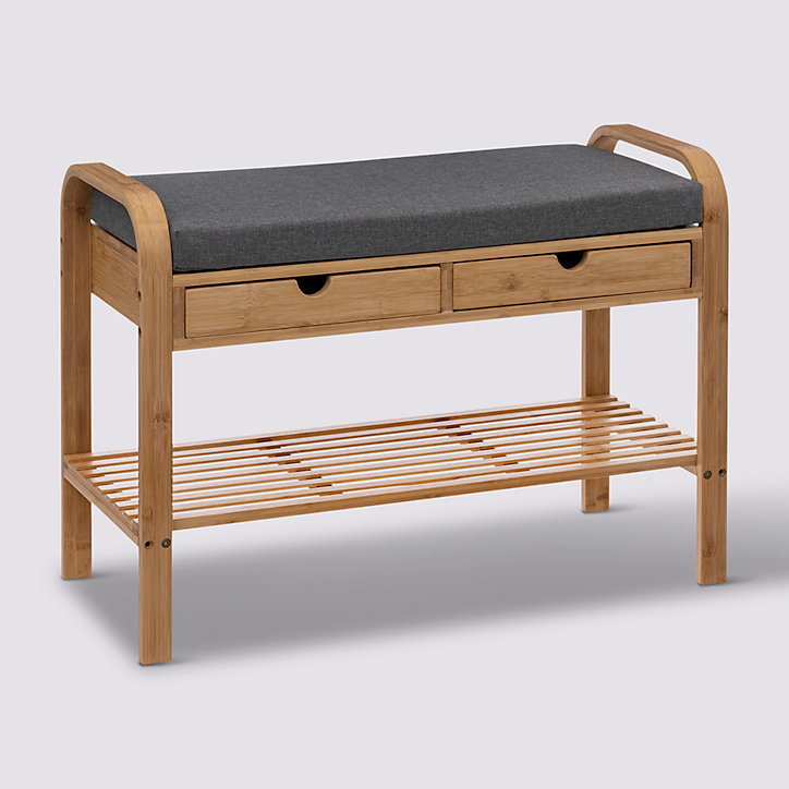 Banc Jano range chaussures pour 4 paires bambou