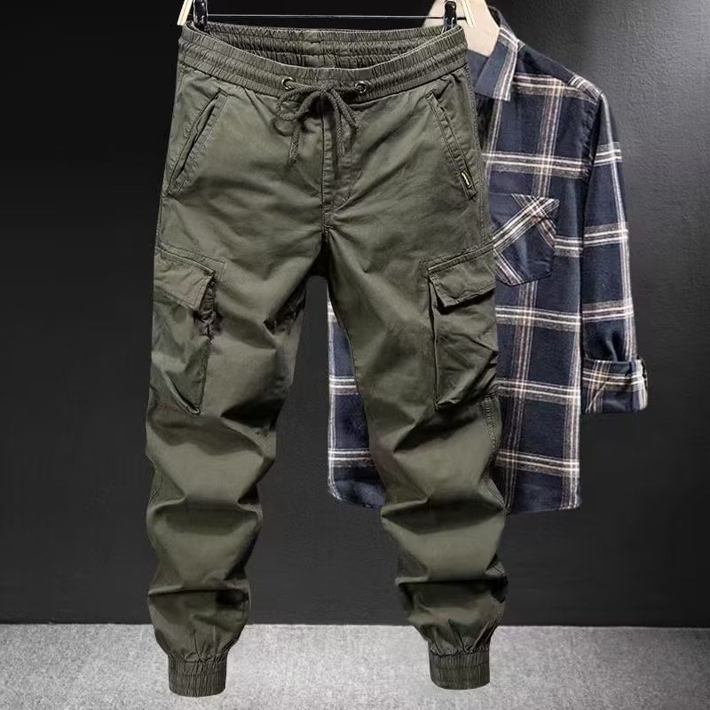 Lingaris - Effen cropped harem cargobroek met trekkoordtaille