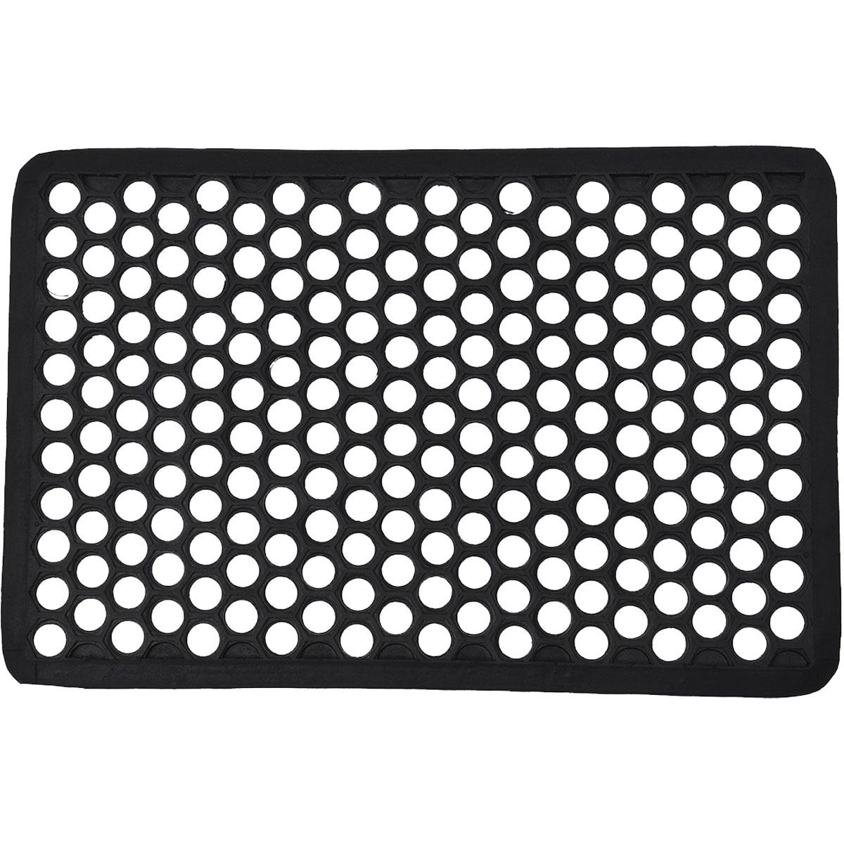TAPIS HAROLD 40X60CM GRILLE CAOUTCHOUC NOIR