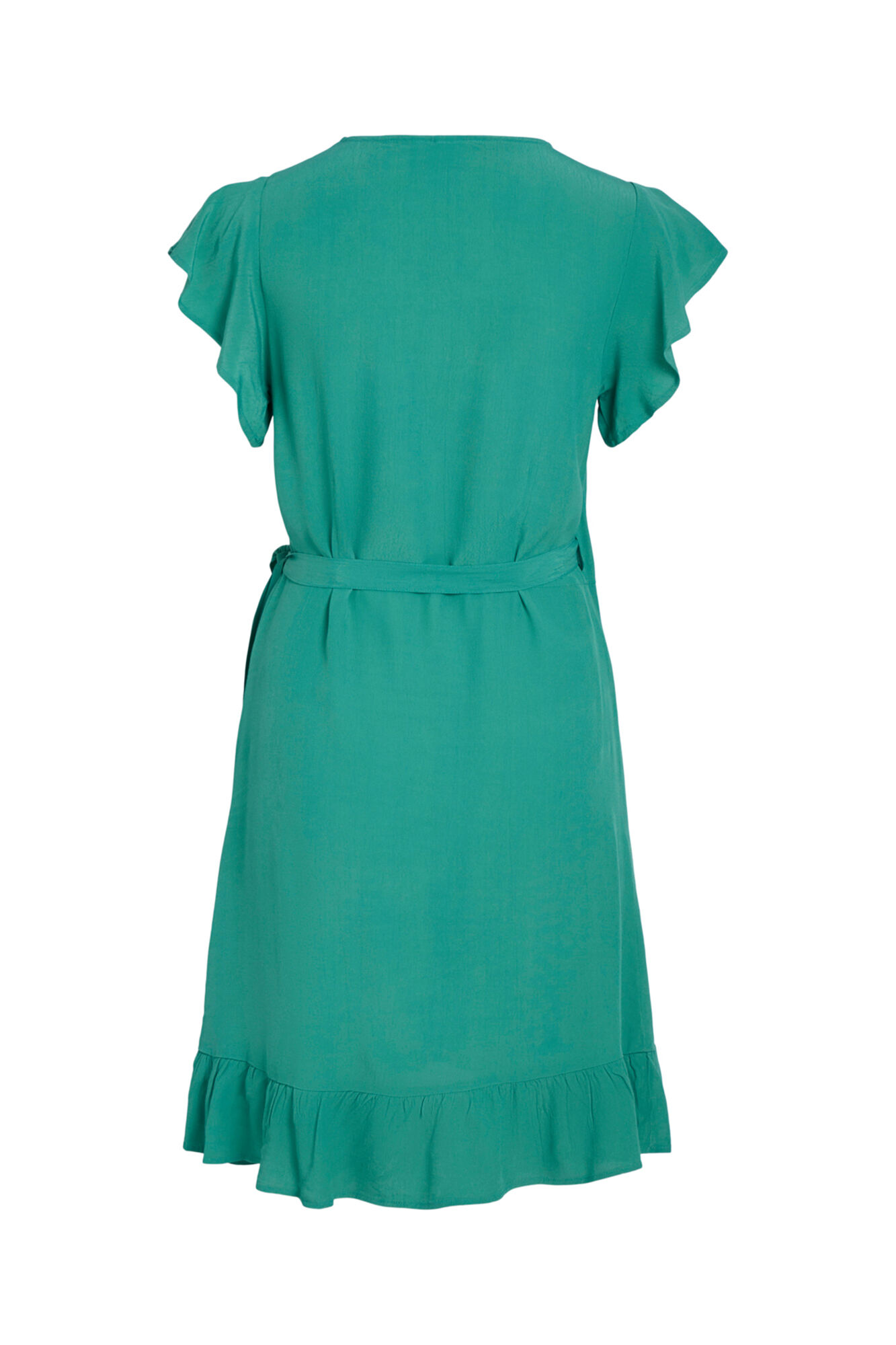 Vestido curto com babados - Verde