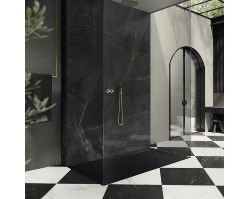 KALDEWEI SUPERPLAN 1833-1 douchebak, 90 x 75 x 2,5 cm, mat zwart, 383300010676